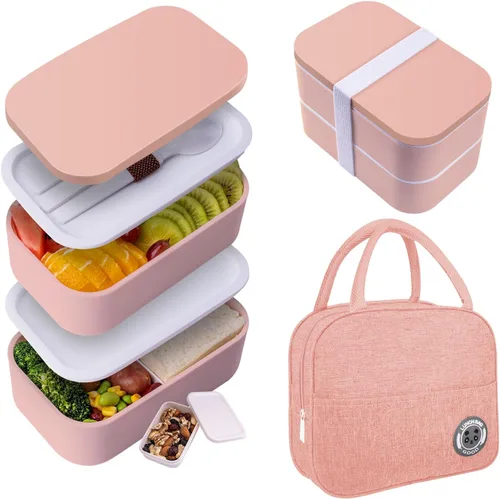 Miniatura 7 de Bento Box - Lonchera para adultos a prueba de fugas, 54 onzas, color negro
