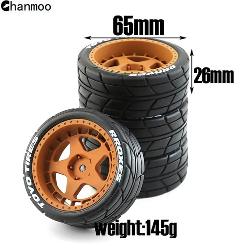 Miniatura 2 de 1/10 RC On Road Neumáticos hexagonales de 0.472 in, llantas de plástico y neumáticos de goma para 1:10 Rally Racing Drift Touring CarTamiya XV01
