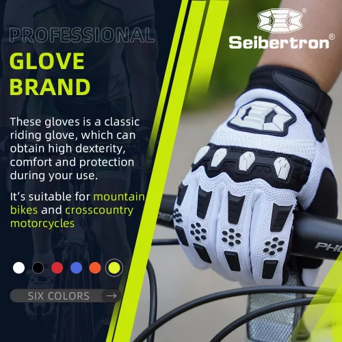 Miniatura 2 de Seibertron - Guantes unisex para bicicleta BMX MX ATV MTB, guantes para bicicleta de montaña, ciclismo, todoterreno/Dirt Bike, guantes de carretera