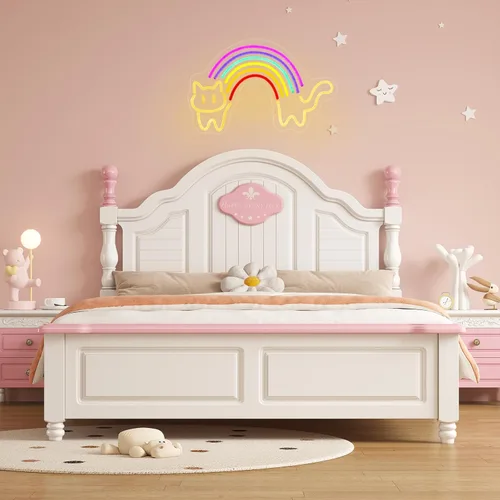 Miniatura 6 de Letrero de neón de gato arcoíris para decoración de pared, letrero de luz de neón de arco iris, regulable, alimentado por USB, luz LED de neón