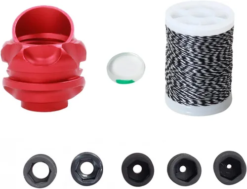 Set de Mira Peep para Tiro con Arco 37/45 Grados 6X 8X con Clarificador y Lente de Núcleo Interno de 5 Tamaños, Accesorio de Cebo para Arco Rojo