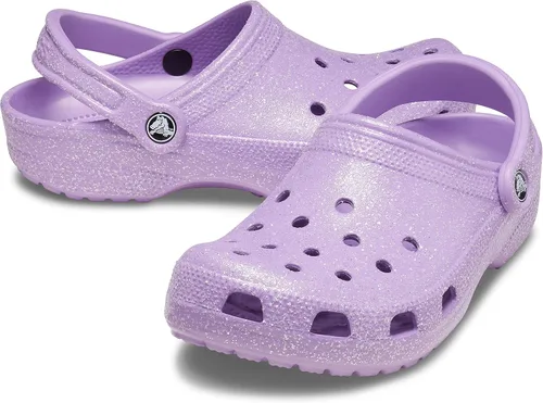 Miniatura 7 de Crocs Zuecos clásicos brillantes unisex para adultos, zapatos metálicos y con purpurina, Metálico