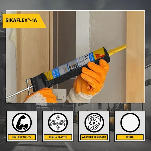 Miniatura 6 de Kit Sikaflex 1a - Sellador de poliuretano de un componente, flexible, sin goteo, para superficies verticales y horizontales de hormigón