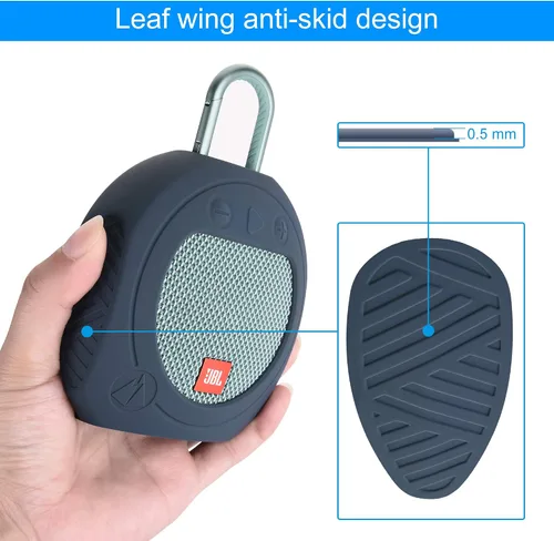 Miniatura 4 de Funda protectora de silicona para JBL Clip 3 Altavoz portátil impermeable (azul)