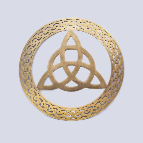 Miniatura 2 de Exclusively Irish Trinity Knot - Colgante de pared de forma redonda (latón antiguo)