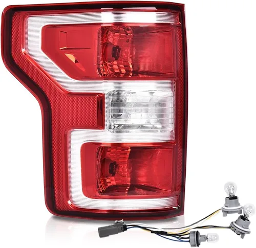 Miniatura 11 de CROSSDESIGN Luz trasera trasera sin bombillas lado derecho rojo compatible con Ford F150 SSV 2016 2017/Fit F150 (submodelo: Lariat, XL, XLT) 2015
