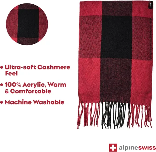 Miniatura 109 de Alpine Swiss Bufanda a cuadros para hombre, ultra suave, chal de invierno, cálido, ligero, para clima frío