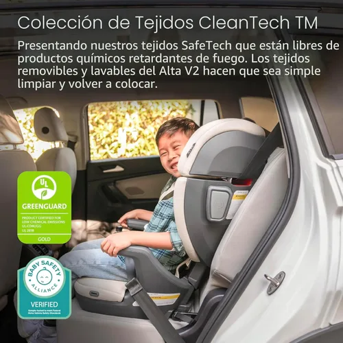 Miniatura 3 de UPPAbaby Alta V2 Asiento elevador de respaldo alto/Siete posiciones, reposacabezas de apoyo activo para niños en crecimiento/guía de cinturón