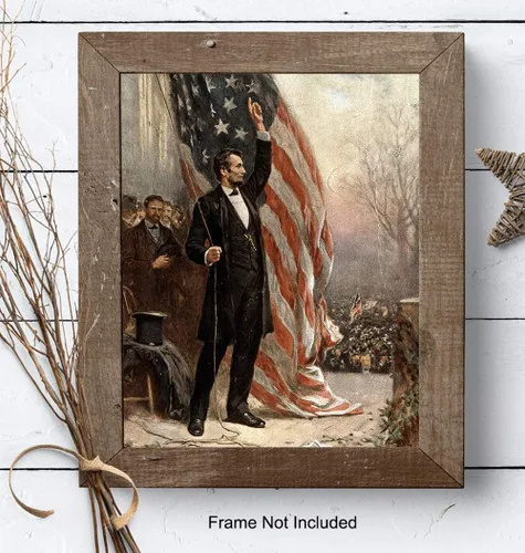 Miniatura 7 de Abraham Abe Lincoln - Póster artístico de la bandera estadounidense, regalo patriótico de 8 x 10 pulgadas para hombres, republicanos, conservadores
