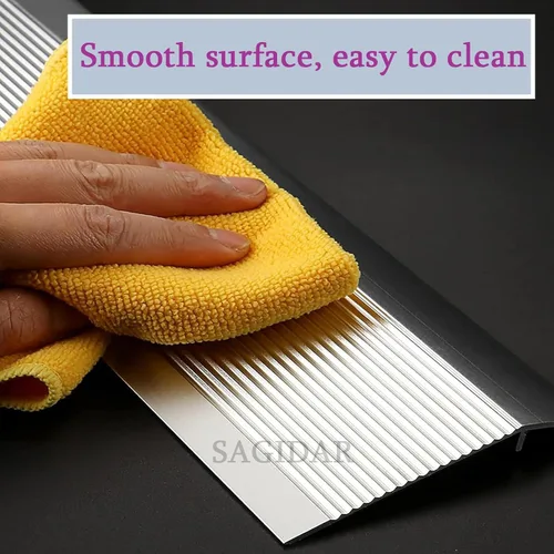 Miniatura 3 de SAGIDAR Tiras de transición de aluminio para puerta, rampas de umbral de metal de 3.9 in de ancho, tira de borde de alfombra antideslizante, suave