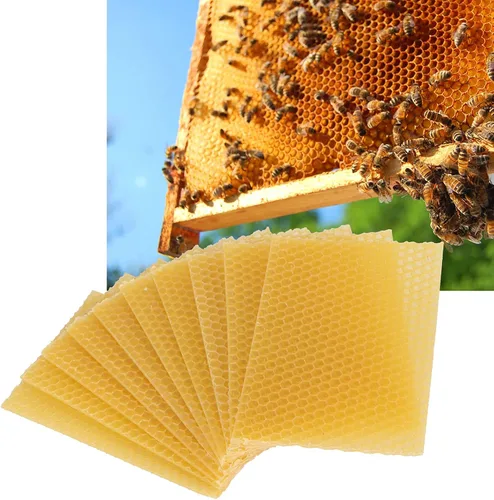 Miniatura 7 de 10 hojas de cera de abeja natural, hojas de cera de abeja, base de cera, colmenas de abeja, hojas de cera de abejas para hacer velas, muebles