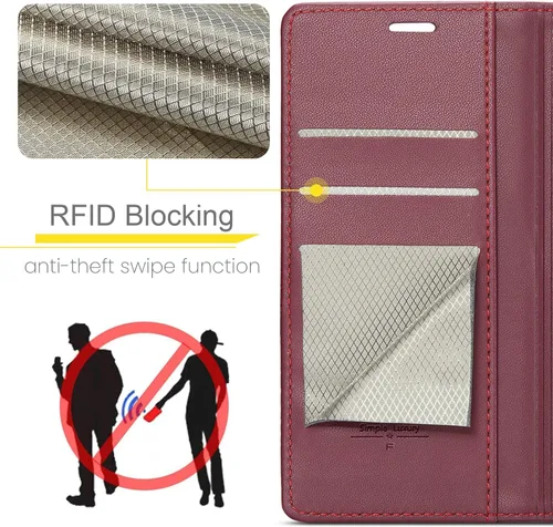 Miniatura 6 de FLIPALM Funda tipo cartera para Samsung Galaxy S20 FE 5G, bloqueo RFID, tarjetero de crédito, de piel sintética, función atril, funda protectora a