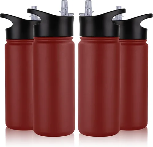 Miniatura 99 de Botella de agua aislada de 64 onzas con tapas de pajita y boquilla, jarra de agua de acero inoxidable de medio galón con mango de paracord, vacío
