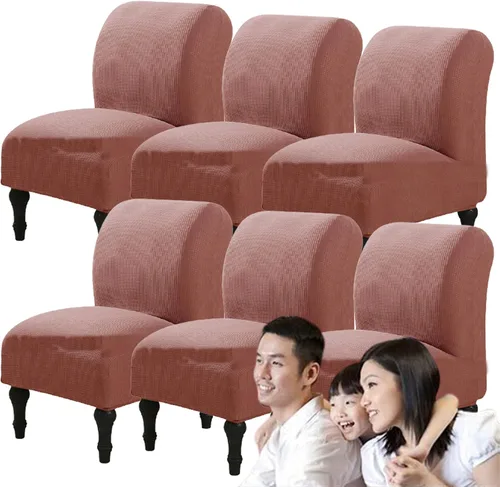Miniatura 60 de Fundas elásticas para silla sin brazos, extraíbles y lavables, de elastano jacquard sin reposabrazos, protector de muebles para sala de estar, Verde
