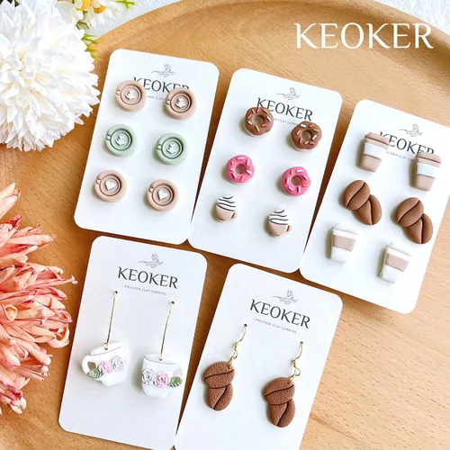 Miniatura 2 de KEOKER Cortadores de arcilla polimérica de café, 19 formas de té de la tarde, cortadores de arcilla polimérica para aretes y fabricación de joyas
