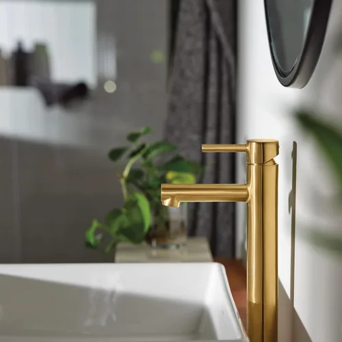 Miniatura 2 de Moen 6192BG Align - Grifo de baño moderno con un solo orificio para lavabo, color dorado cepillado