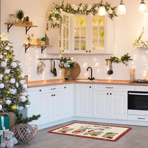 Miniatura 5 de Tapete personalizado de bienvenida de Navidad para entrada al aire libre con nombre, tapete de puerta de Navidad personalizado para Navidad, tapete