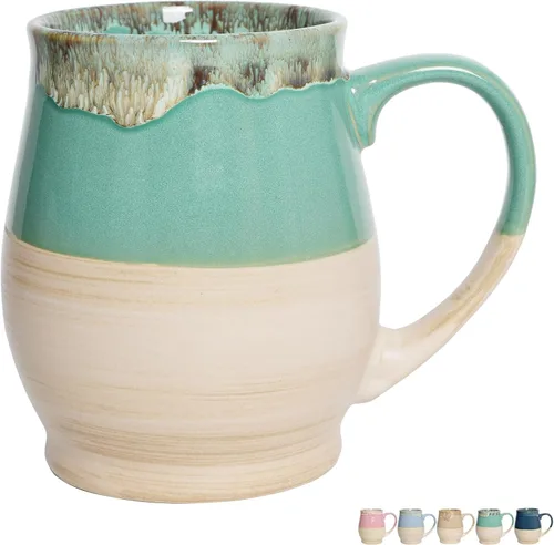 Miniatura 9 de Bosmarlin - Taza de cerámica mate extra grande, 25 onzas, apta para lavavajillas y microondas, taza grande y sobredimensionada para té, esmalte
