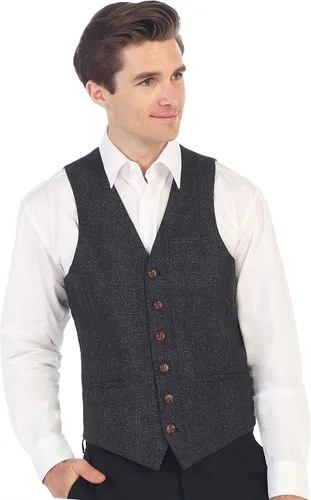 Miniatura 107 de Gioberti Chaleco de tweed formal de 6 botones para hombres