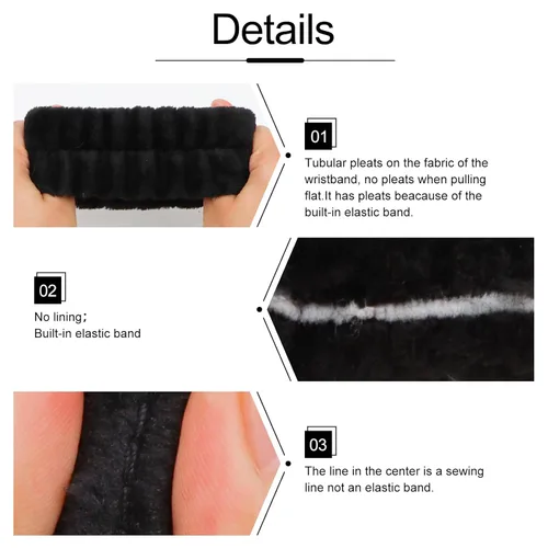 Miniatura 6 de WHAVEL Juego de 6 diademas y pulseras de spa, cintillo de lavado facial, muñequeras para lavar la cara, maquillaje, cuidado de la piel, banda