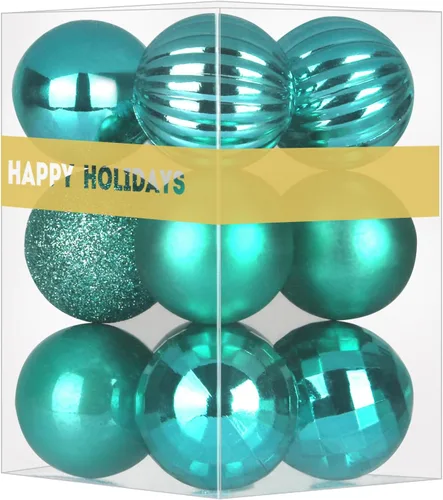 Miniatura 170 de Bolas de Navidad Grandes de 3.2" en Azul Bebé - Adornos para Árbol de Navidad, Bolas Colgantes Inastillables para Cumpleaños, Halloween, Boda