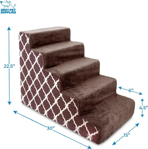 Miniatura 2 de Best Pet Supplies - Escalera de espuma portátil, perros pequeños, gatos, equilibrada, segura, antideslizante, interior, sin montaje, apoyo sillón