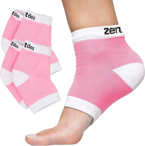 Miniatura 10 de ZenToes Calcetines hidratantes para el talón, 2 pares de calcetines de spa con forro de gel para curar y tratar talones secos y agrietados mientras