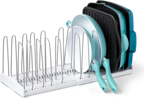 Miniatura 11 de YouCopia StoreMore Estante para Utensilios de Cocina con Alambres Altos de Acero, Organizador Ajustable para Sartenes y Tapas para Almacenamiento