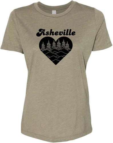 Miniatura 47 de Cute Women's Screen Printed Crew Neck Tee, Shirts With Sayings, Dusty Blue or Olive