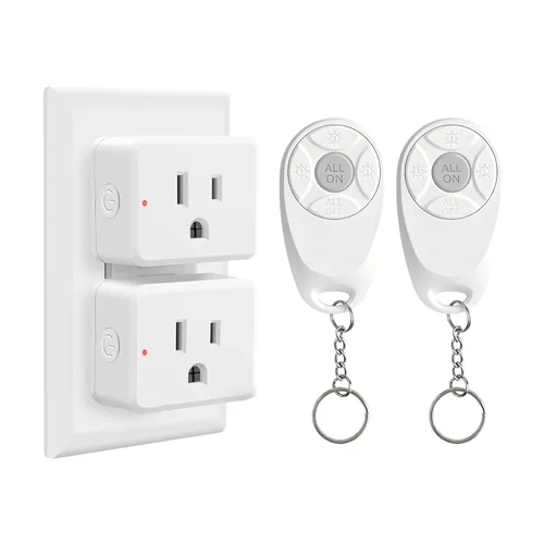 Miniatura 11 de Toma de control remoto, interruptor de luz y enchufe remoto greencycle con interruptor de luz inalámbrico, rango de 500 pies, no necesita cableado