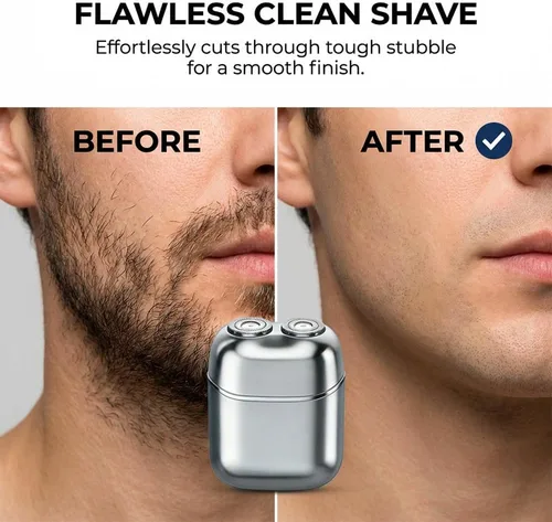 Miniatura 7 de Depilación facial para mujeres y hombres, afeitadora facial portátil sin dolor con 2 cuchillas dobles, removedor de vello facial 2 en 1 cara y cejas