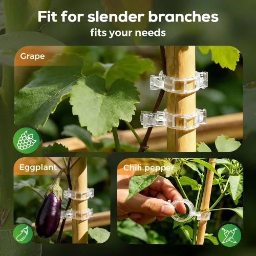 Miniatura 7 de Clips para plantas de jardín, clip de plástico seguro para plantas trepadoras, clips de tomate portátiles para plantas trepadoras, clip de soporte