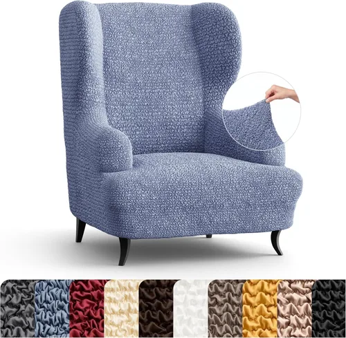 Miniatura 11 de PAULATO BY GA.I.CO. Funda elástica para silla con respaldo de ala, 1 pieza, funda de sillón bielástica con respaldo de ala, protector de muebles