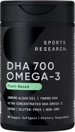 Miniatura 8 de Sports Research® Aceite de pescado DHA Omega-3 700 mg – Pescado capturado en la naturaleza de una sola fuente – Apoya la salud cerebral* – Burpless