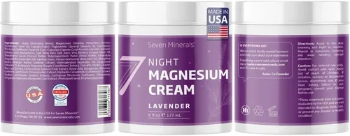 Miniatura 7 de Seven Minerals Magnesium Cream for Sleep with All-Natural Lavender - Extra Strength Magnesium Lotion for Sleep, Pain & Stress - Relaxing Blend for