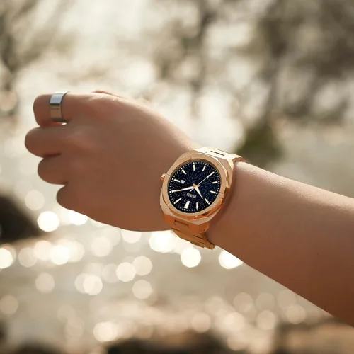 Miniatura 5 de BUREI Relojes de pulsera para hombre, relojes analógicos de cuarzo de acero inoxidable para hombre