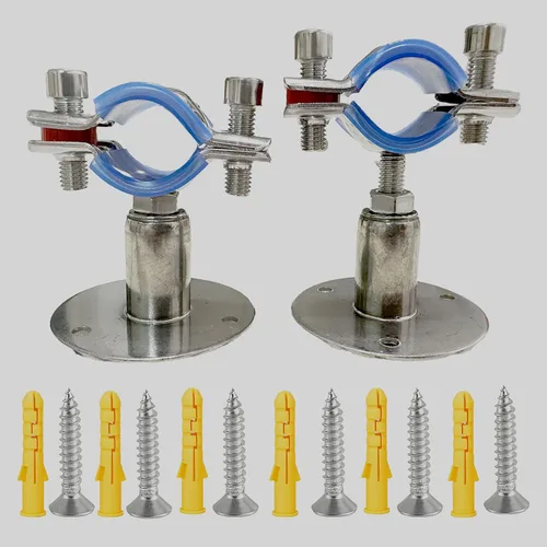 Miniatura 13 de 2 soportes de tubo de montaje en pared y techo, acero inoxidable 304, altura ajustable de 1.18 a 2.36 pulgadas, se adapta a tubos OD de 0.32 a 0.39