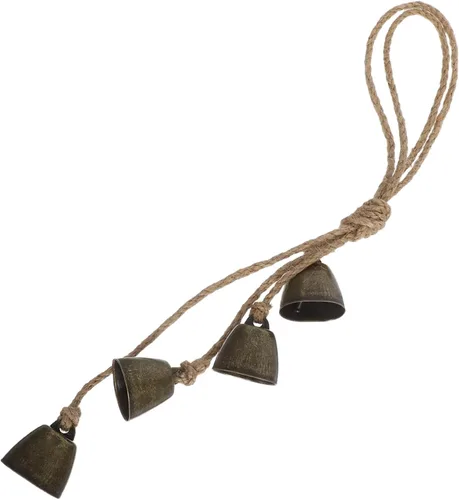 Toddmomy Metal Cowbell Wind Chime Pendant Rustic Jute Rope Chime for Home Decor Unique Vintage Design for Gardens Patios Indoor Spaces Melodious