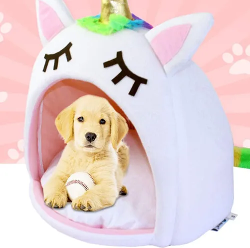 Miniatura 8 de Hemobllo Unicornio cama para perro, sofá nido de viaje, lavable a mano, cómodo, tamaño s