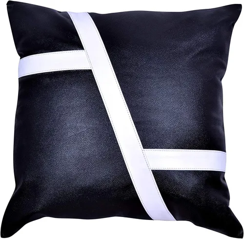 Miniatura 37 de LL LEATHER LOVERS Funda de almohada de piel de cordero - Funda de cojín para sofá, fundas decorativas para sala de estar y dormitorio, 20 x 20 Negro