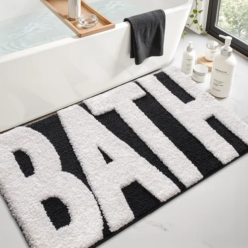Miniatura 18 de LUMI Alfombra de baño antideslizante estética moderna, ultra suave, absorbente, lavable, de secado rápido, alfombras de piso de alta calidad