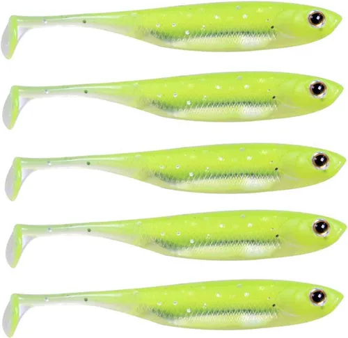 Miniatura 19 de QualyQualy Cebo de plástico suave Swimbait Paddle Tail Shad Lure Soft Bass Shad Bait Shad Minnow Paddle Tail Cebo de natación para Bass Trucha 2#