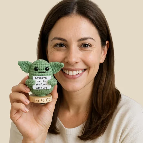 Miniatura 3 de Regalos de Star Wars Crochet positivo Baby Yoda hecho a mano con 30 afirmaciones divertidas Regalo para cumpleaños, graduación Regalo