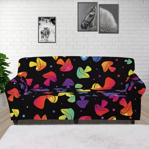 Miniatura 17 de Boatee Funda elástica para sofá con diseño de murciélago y luna de Halloween, funda de sofá suave, lavable, protector de muebles con parte inferior
