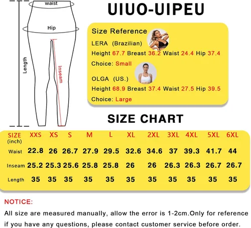 Miniatura 4 de UIUO-UIPEU Pantalones de yoga impresos para mujer leggings de compresión con control de abdomen y bolsillo