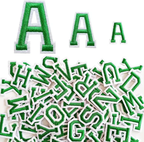 Miniatura 12 de Parches de letras para planchar de 1.3 pulgadas, 78 piezas, parches bordados del alfabeto A-Z para ropa, chaquetas, sombreros, mochilas, jeans