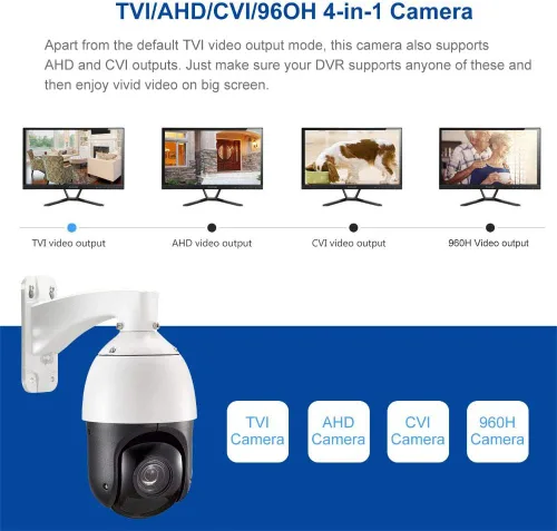 Miniatura 5 de EVERSECU Cámara de seguridad PTZ de crucero automático de 2 MP con zoom óptico HD 4 en 1 TVI/AHD/CVI/CVBS videovigilancia - Escaneo