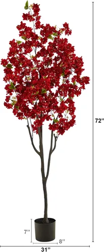 Miniatura 2 de Árbol artificial de flor de cerezo de 6 pies negro