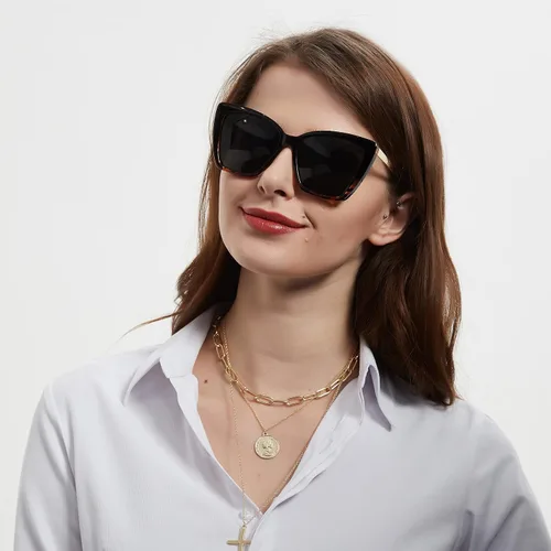 Miniatura 4 de Mosanana Gafas de sol de ojo de gato de gran tamaño para mujer estilo moderno modelo GLAM