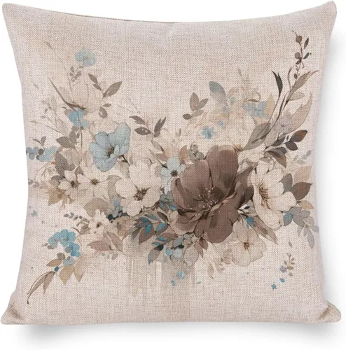 Miniatura 14 de Almohadas decorativas de acuarela y flores, funda de cojín decorativa moderna de 16 x 16 pulgadas, funda de almohada cuadrada decorativa de Acuarela